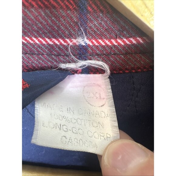 Vintage Predator Long Go Quilt Lined Red Plaid Snap Shirt Jacket XL Canada - Picture 4 of 6